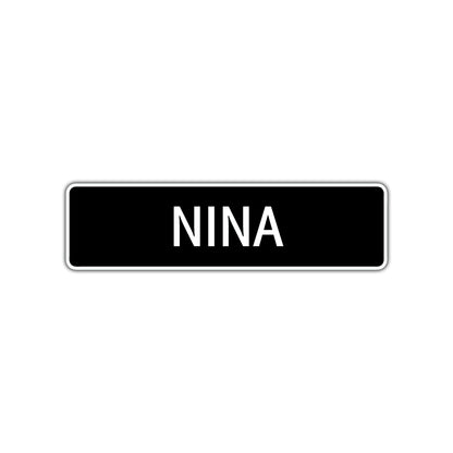 Nina Street Sign Children Name Room Plate