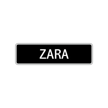 Zara Street Sign Children Name Room Plate