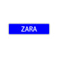 Zara Street Sign Children Name Room Plate
