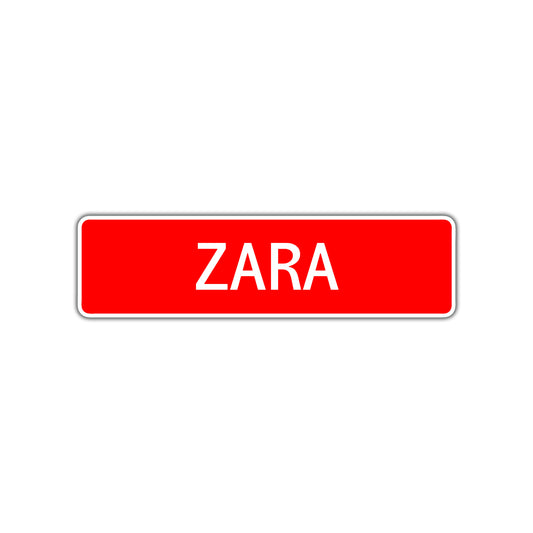 Zara Street Sign Children Name Room Plate