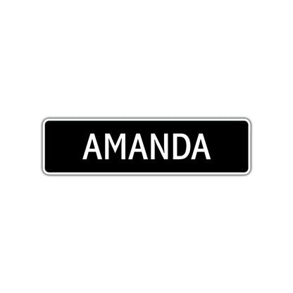 Amanda Street Sign Children Name Room Plate