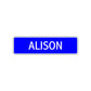 Alison Street Sign Children Name Room Plate