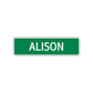 Alison Street Sign Children Name Room Plate
