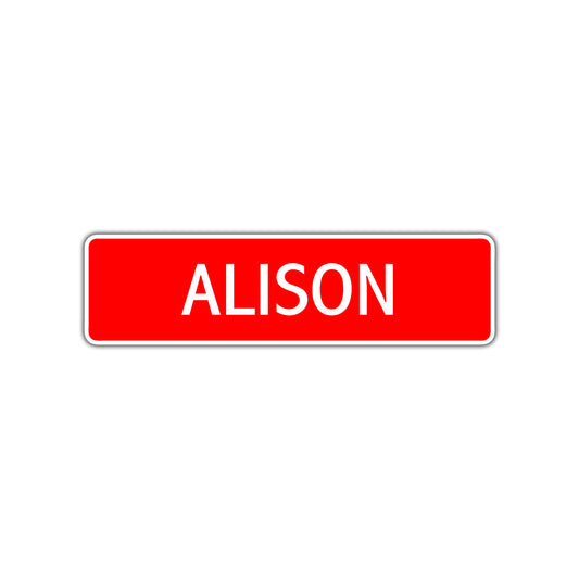 Alison Street Sign Children Name Room Plate