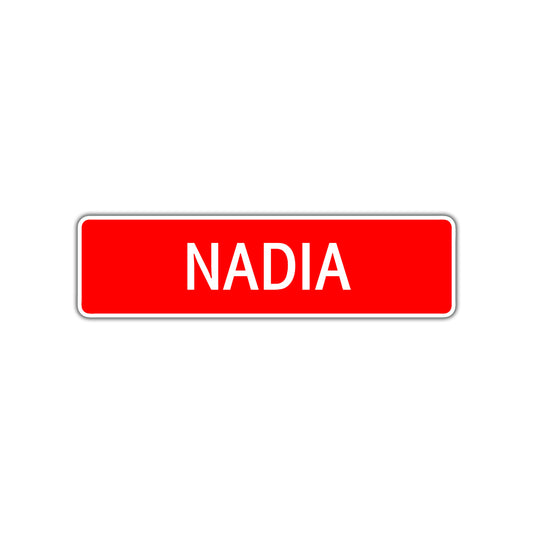 Nadia Street Sign Children Name Room Plate