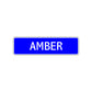 Amber Street Sign Children Name Room Plate