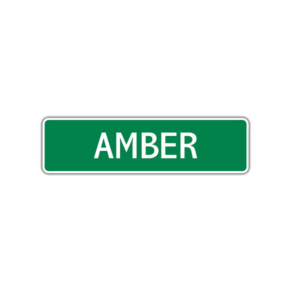Amber Street Sign Children Name Room Plate - Sign Fever