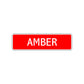 Amber Street Sign Children Name Room Plate