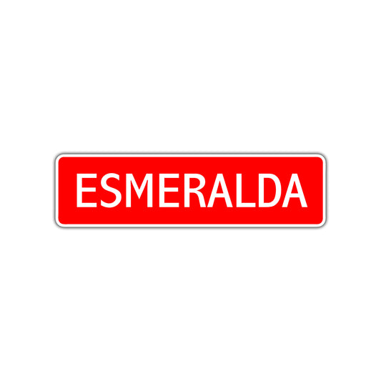 Esmeralda Street Sign Children Name Room Plate
