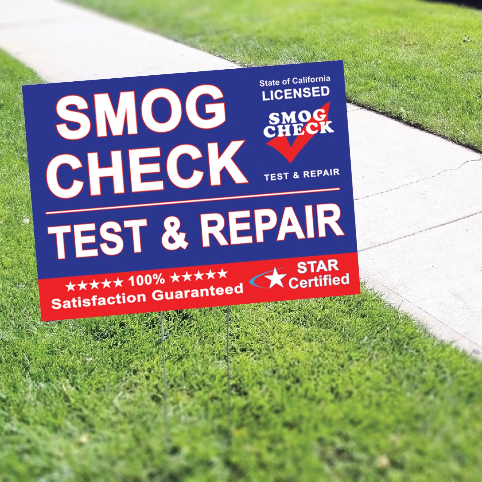 Smog Check Test And Repair Coroplast Yard Sign