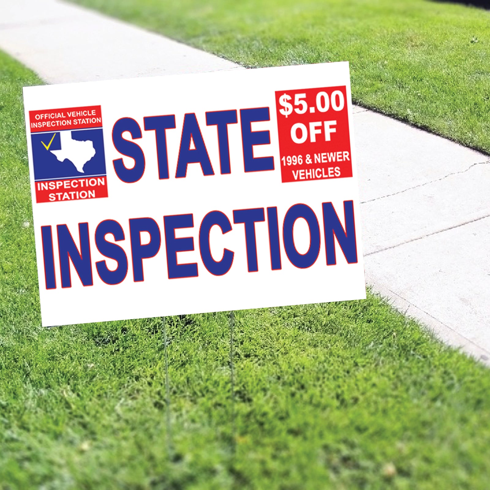 State Inspection Coroplast Yard Sign - Sign Fever