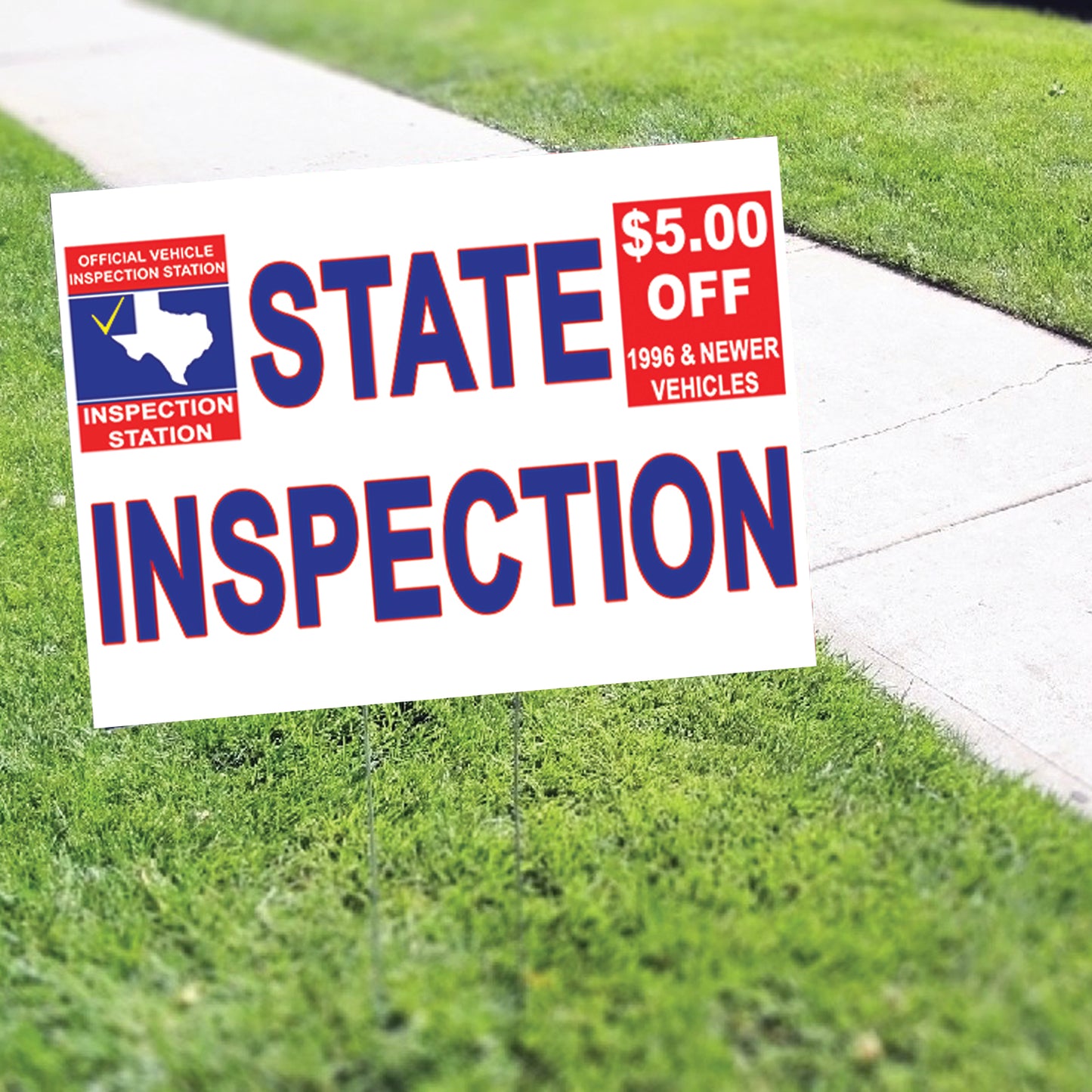 State Inspection Coroplast Yard Sign