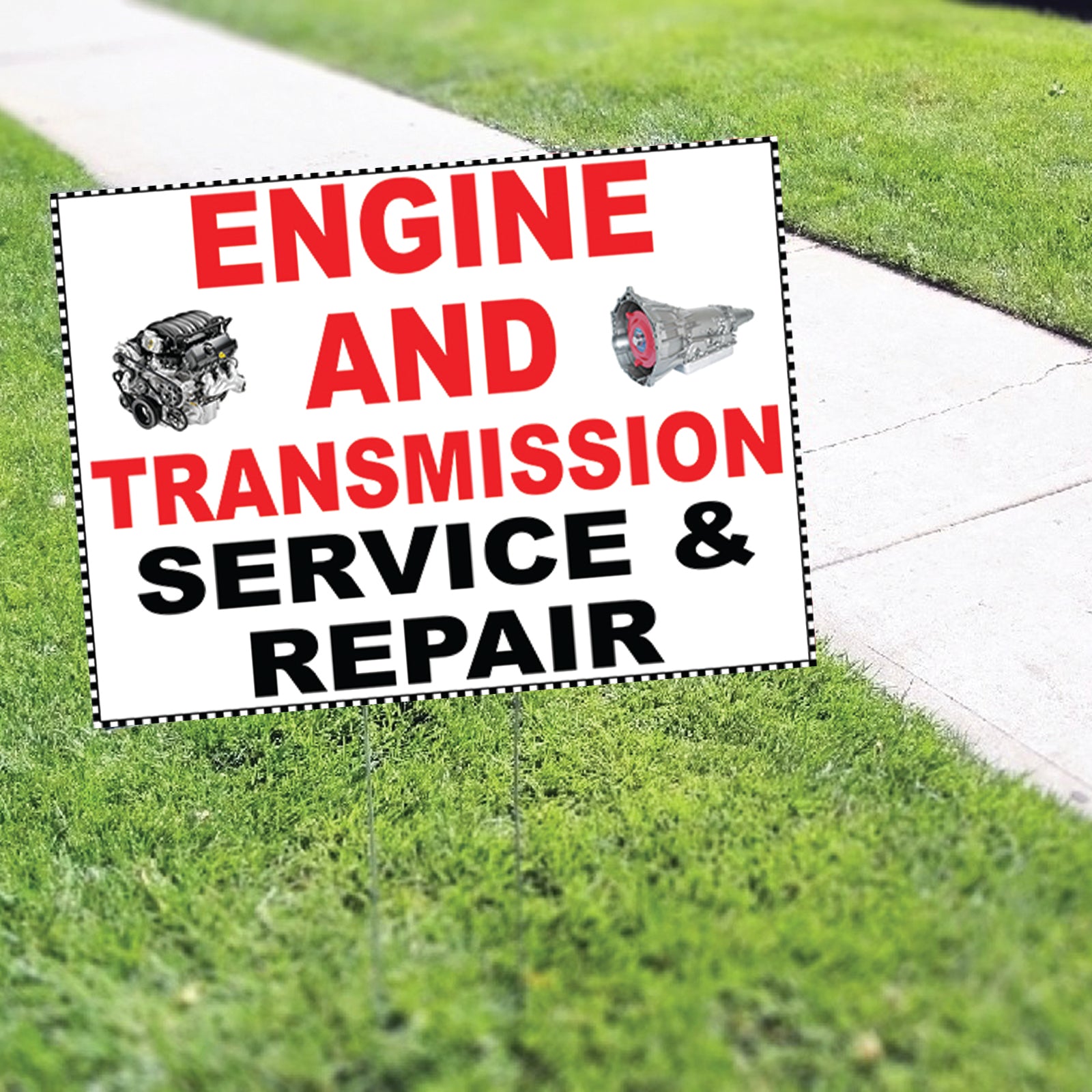 Engine And Transmission Service & Repair Coroplast Yard Sign – Sign Fever