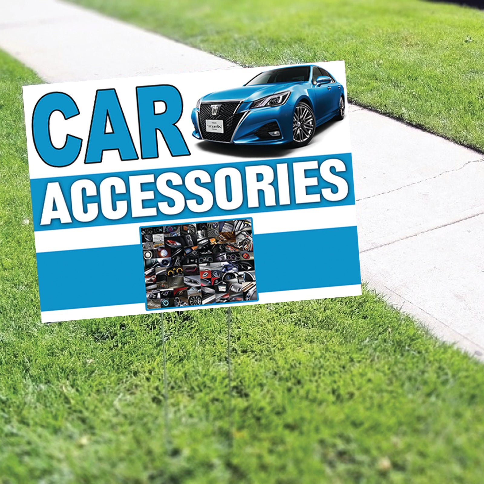 Auto Accessory Sign Car Accessories Coroplast Yard Sign – Sign Fever