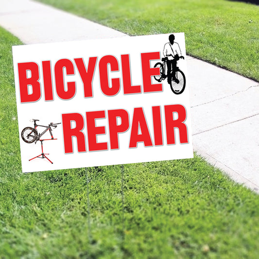 Bicycle Repair Coroplast Yard Sign