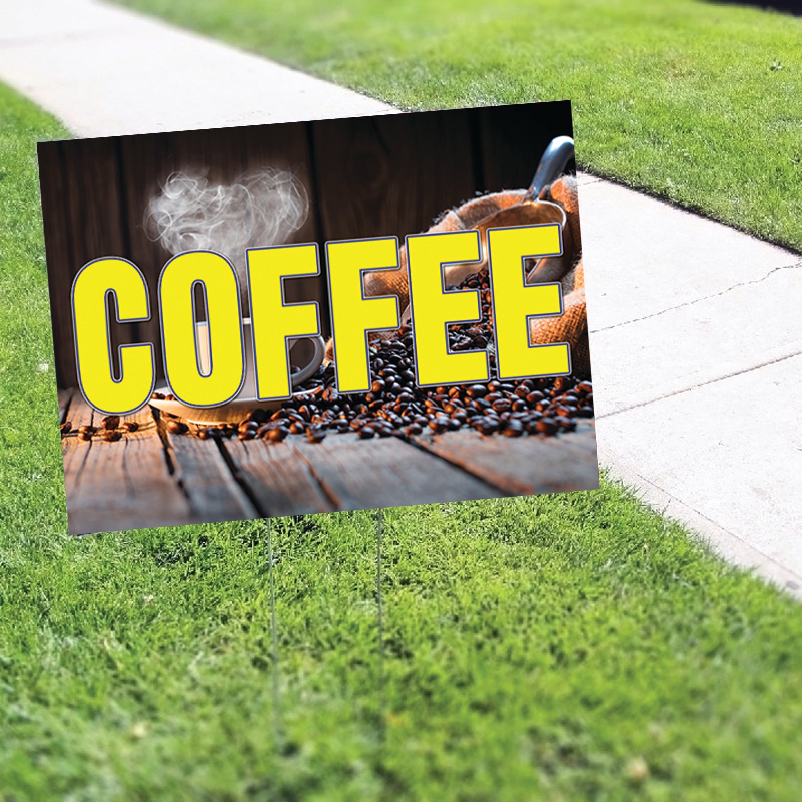 Coffee Coroplast Yard Sign