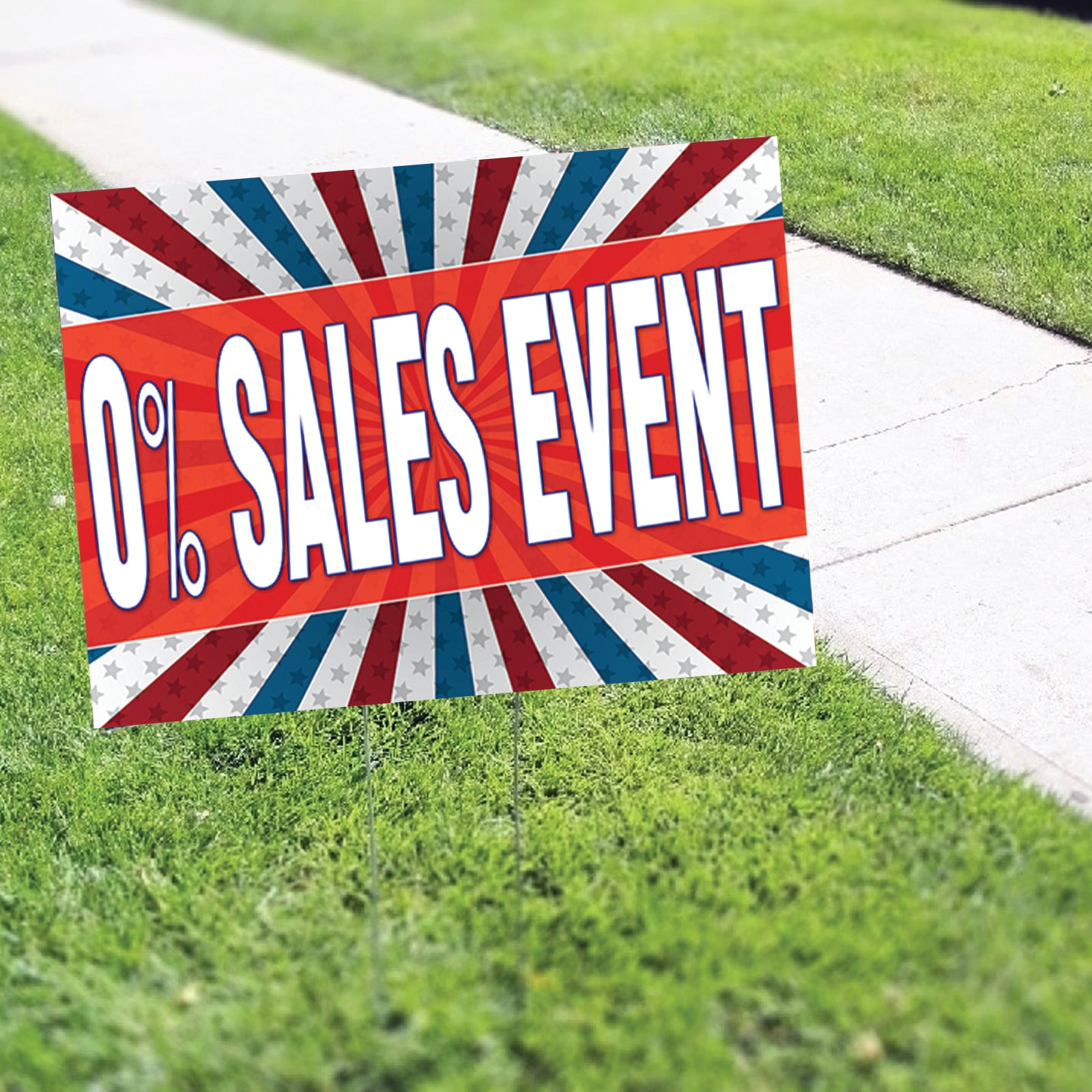 0% Sales Events Coroplast Yard Sign