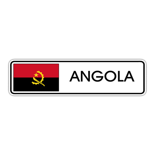 Angola Country Flag Aluminum Metal Sign