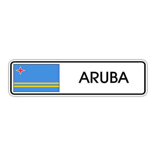 Aruba Country Flag Aluminum Metal Sign