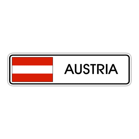 Austria Country Flag Aluminum Metal Sign