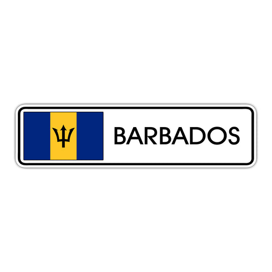 Barbados Country Flag Aluminum Metal Sign