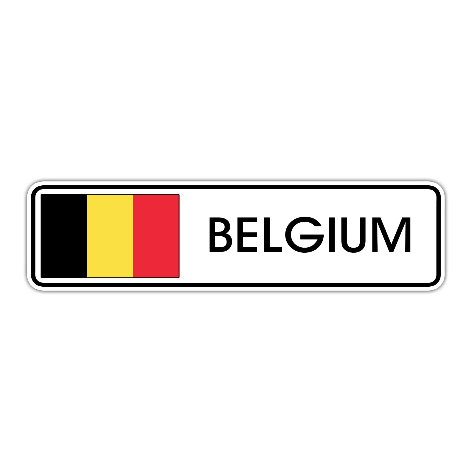 Belgium Country Flag Aluminum Metal Sign