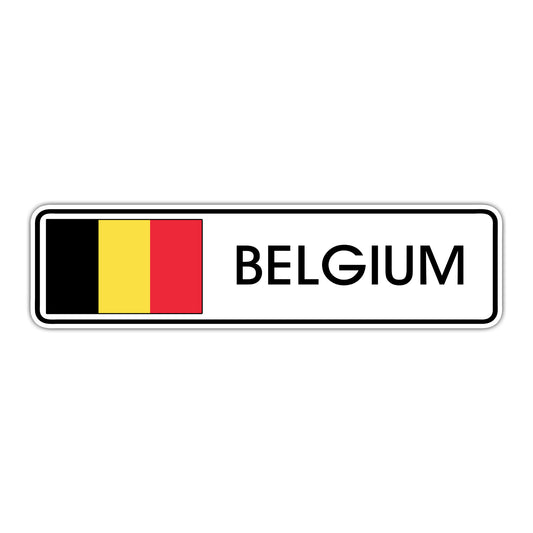 Belgium Country Flag Aluminum Metal Sign