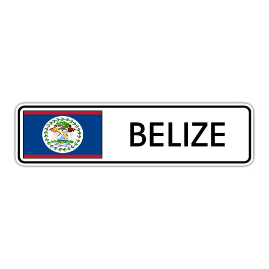 Belize Country Flag Aluminum Metal Sign