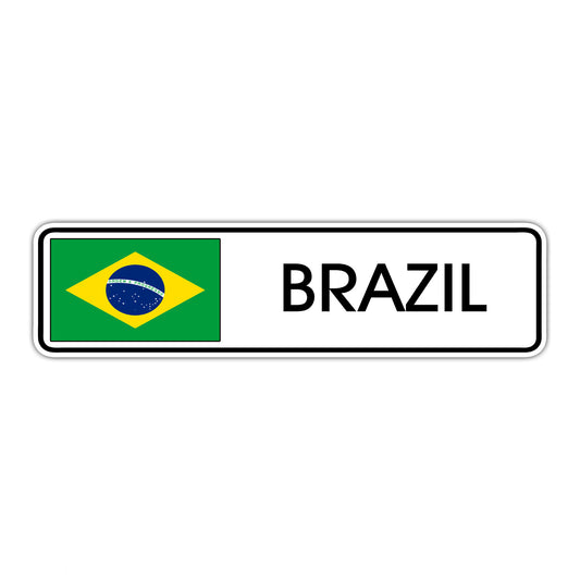Brazil Country Flag Aluminum Metal Sign