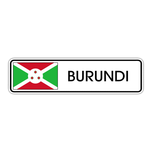 Burundi Country Flag Aluminum Metal Sign