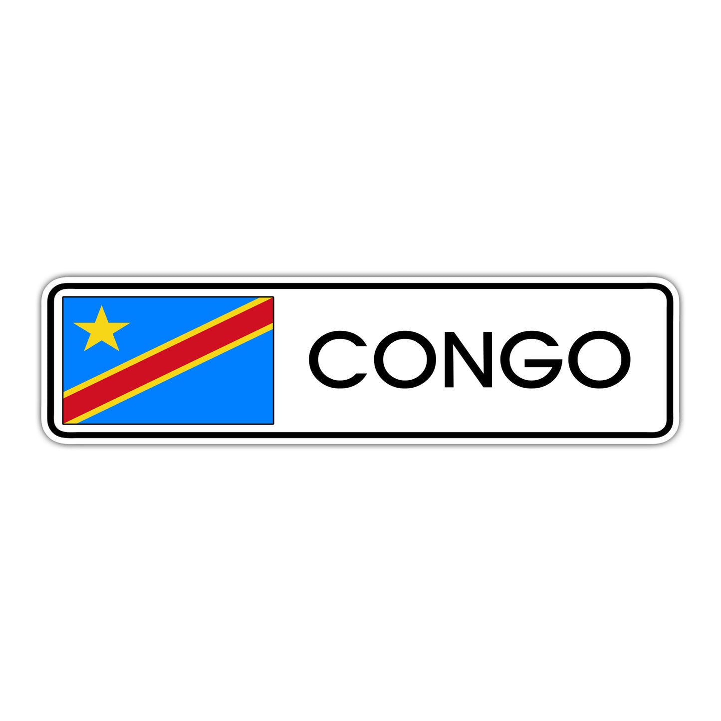Congo Country Flag Aluminum Metal Sign 