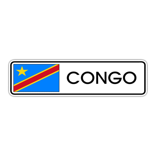 Congo Country Flag Aluminum Metal Sign 
