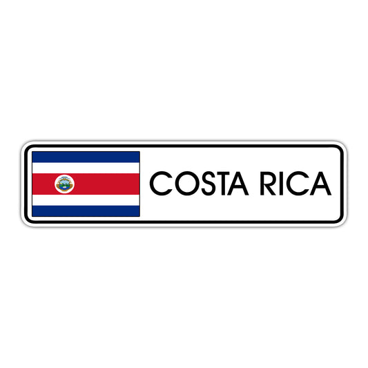 Costa Rica Country Flag Aluminum Metal Sign