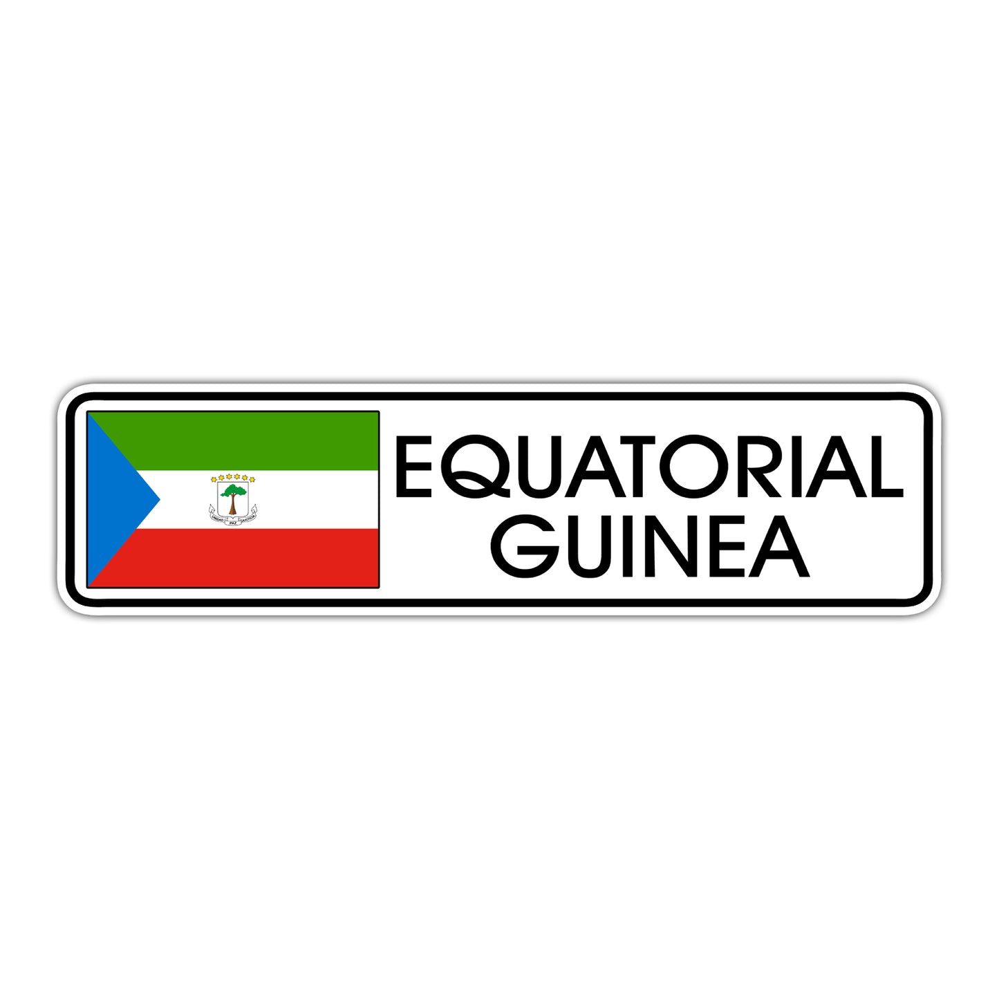 Equatorial Guinea Country Flag Aluminum Metal Sign