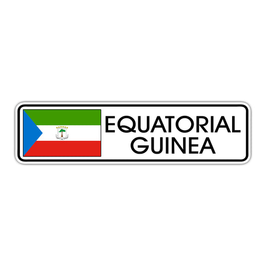 Equatorial Guinea Country Flag Aluminum Metal Sign