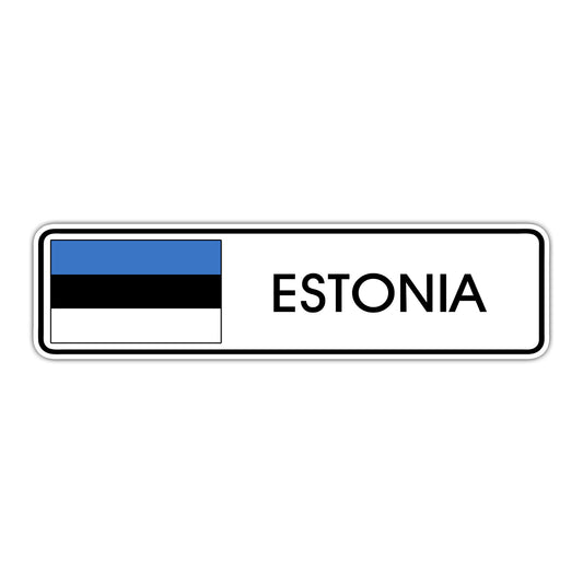 Estonia Country Flag Aluminum Metal Sign 