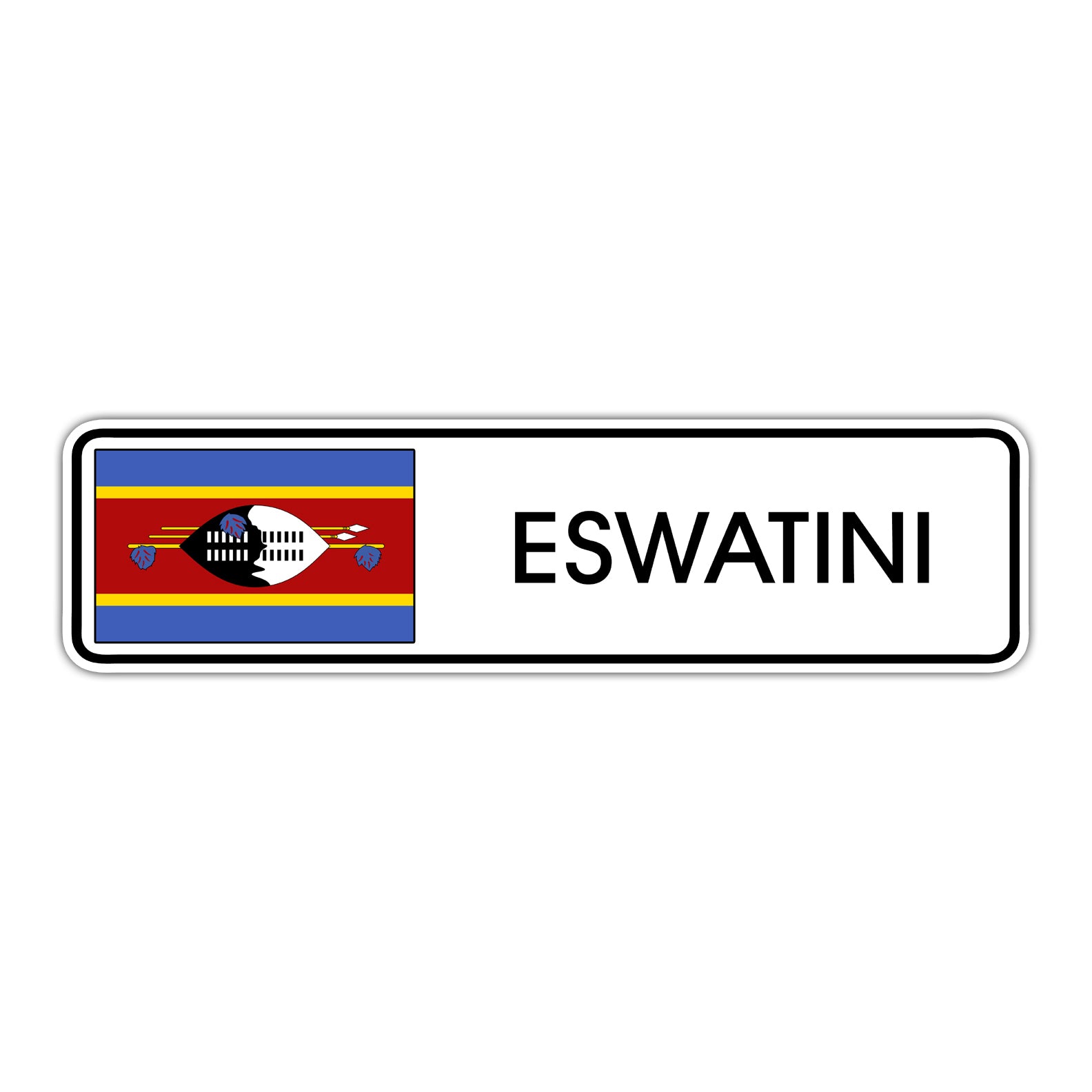 Eswatini Country Flag Aluminum Metal Sign