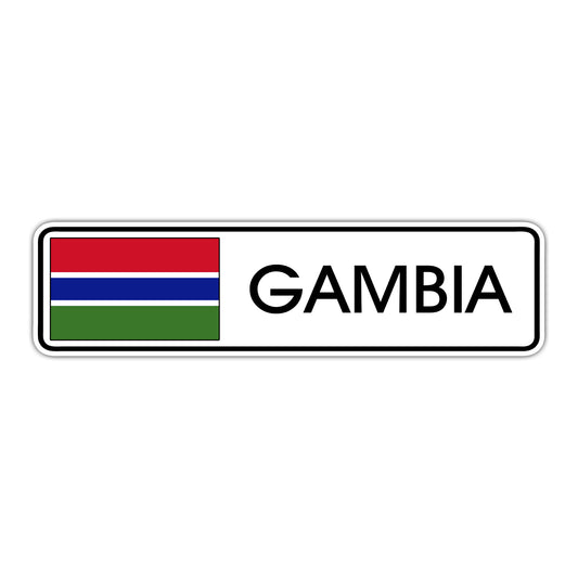 Gambia Country Flag Aluminum Metal Sign