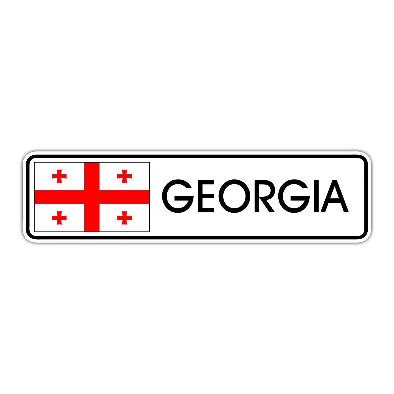Georgia Country Flag Aluminum Metal Sign