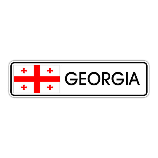 Georgia Country Flag Aluminum Metal Sign