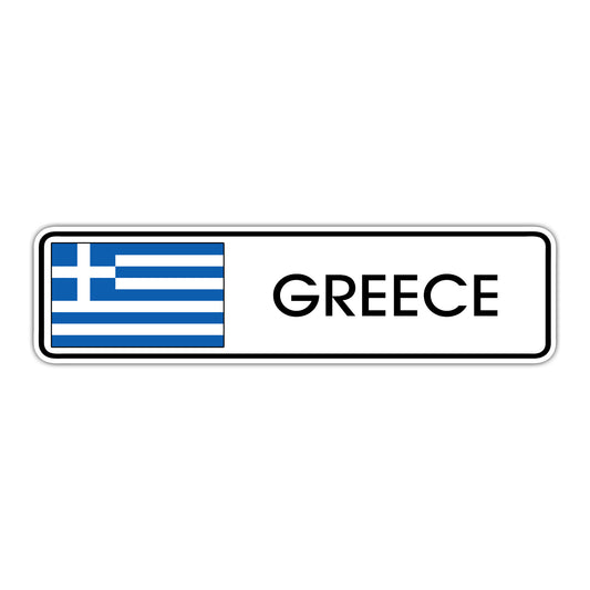 Greece Country Flag Aluminum Metal Sign