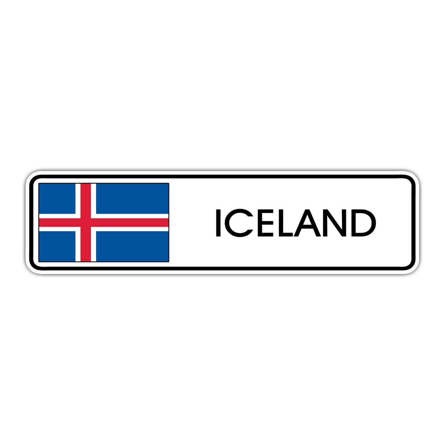 Iceland Country Flag Aluminum Metal Sign