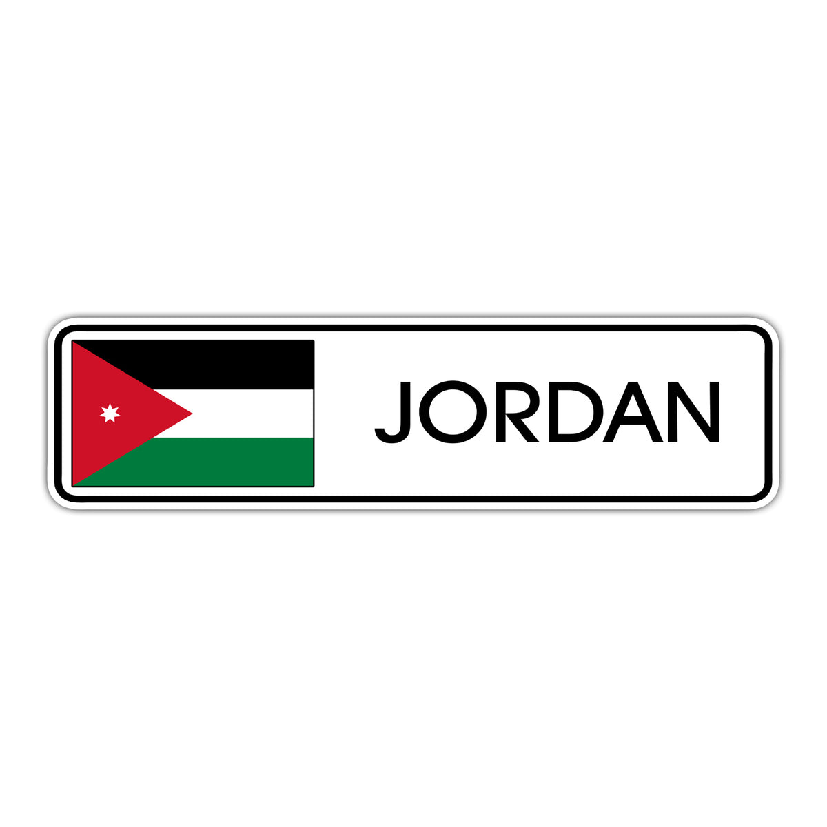 Jordan Country Flag Aluminum Street Sign – Sign Fever