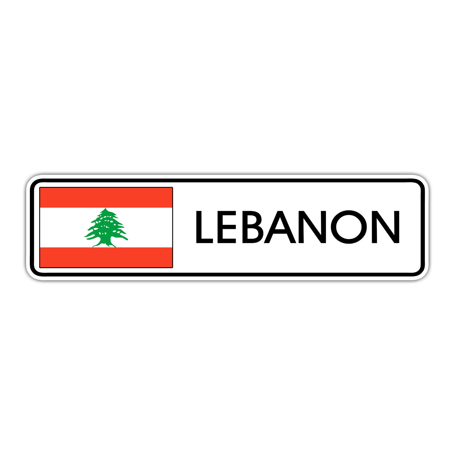 Lebanon Country Flag Aluminum Metal Sign
