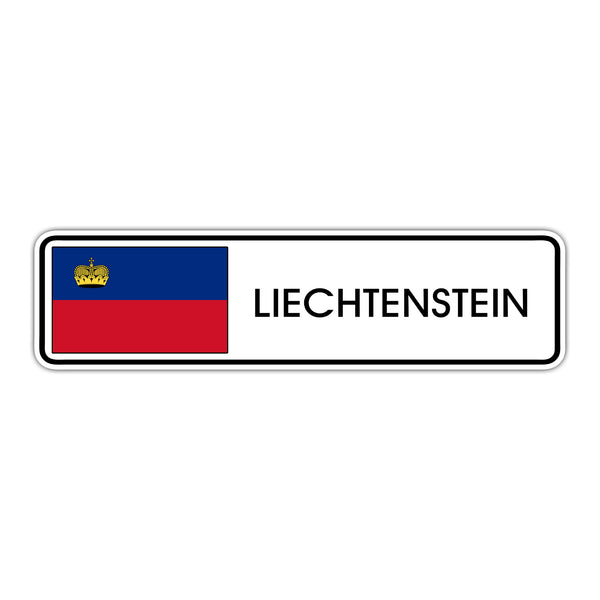 Liechtenstein Country Flag Aluminum Street Sign - Sign Fever