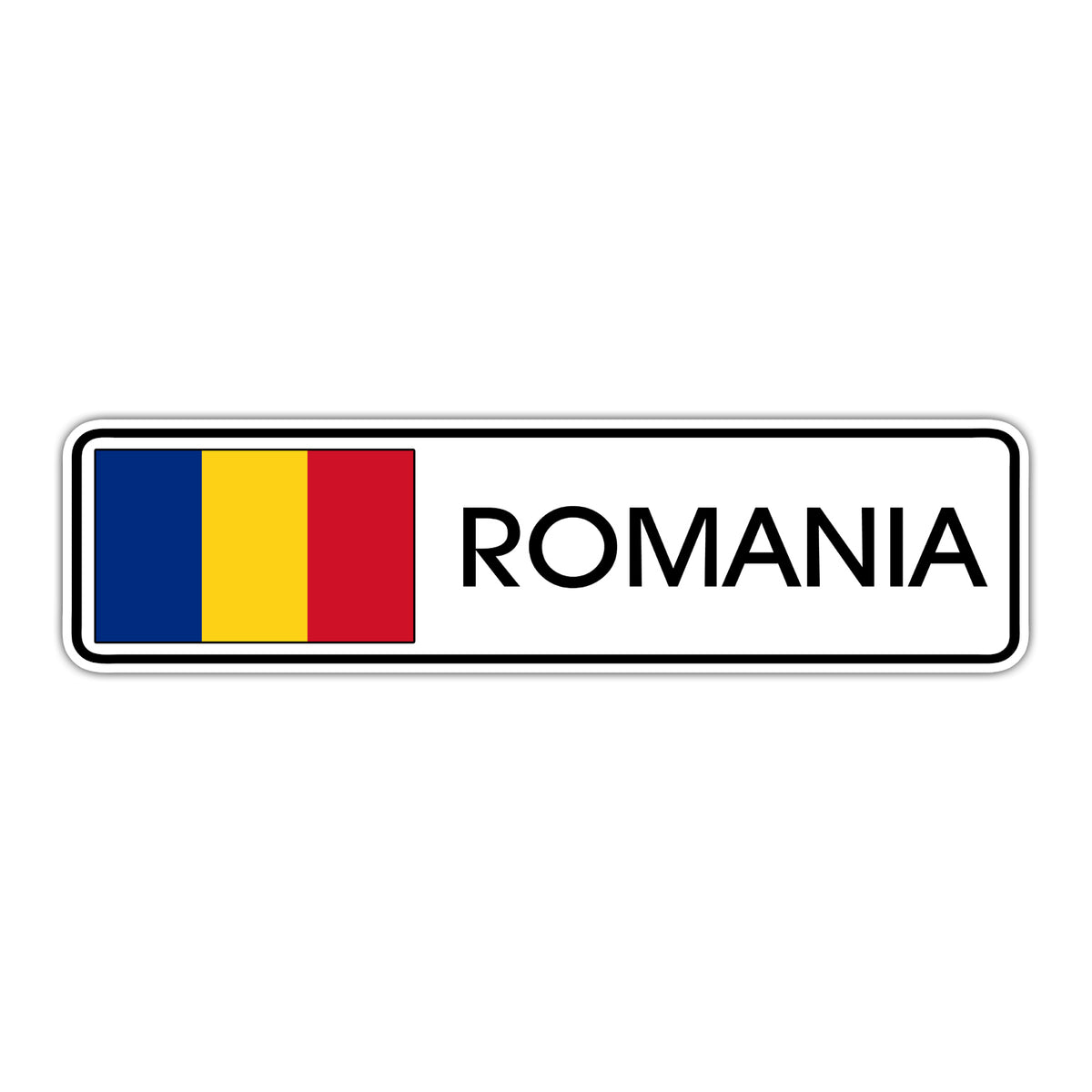 Romania Country Flag Aluminum Street Sign – Sign Fever