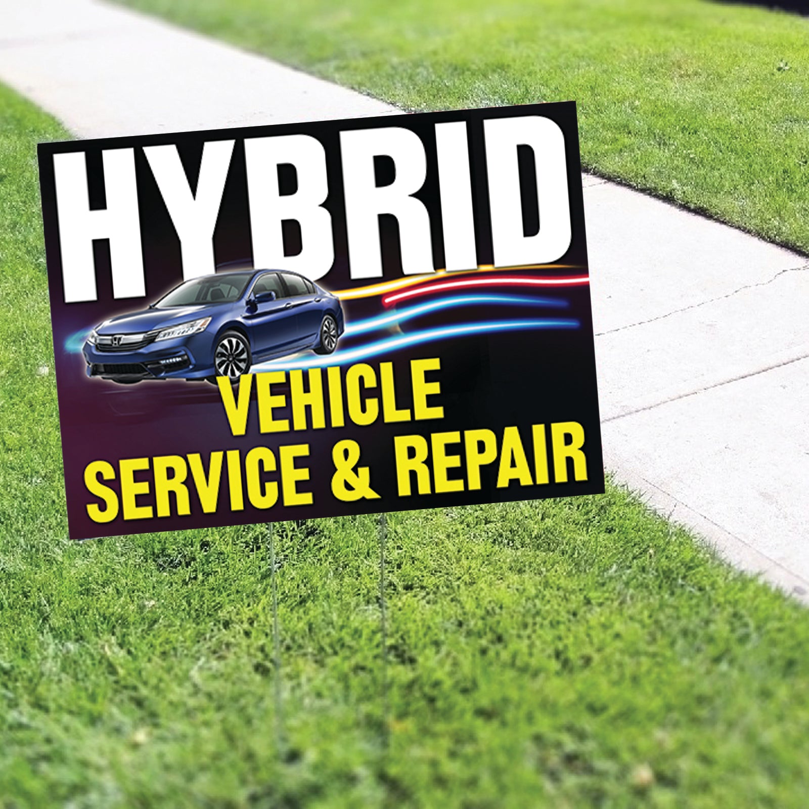 Vehicle Service Sign Hybrid Vehicle Service & Repair Coroplast Yard Sign – Sign Fever