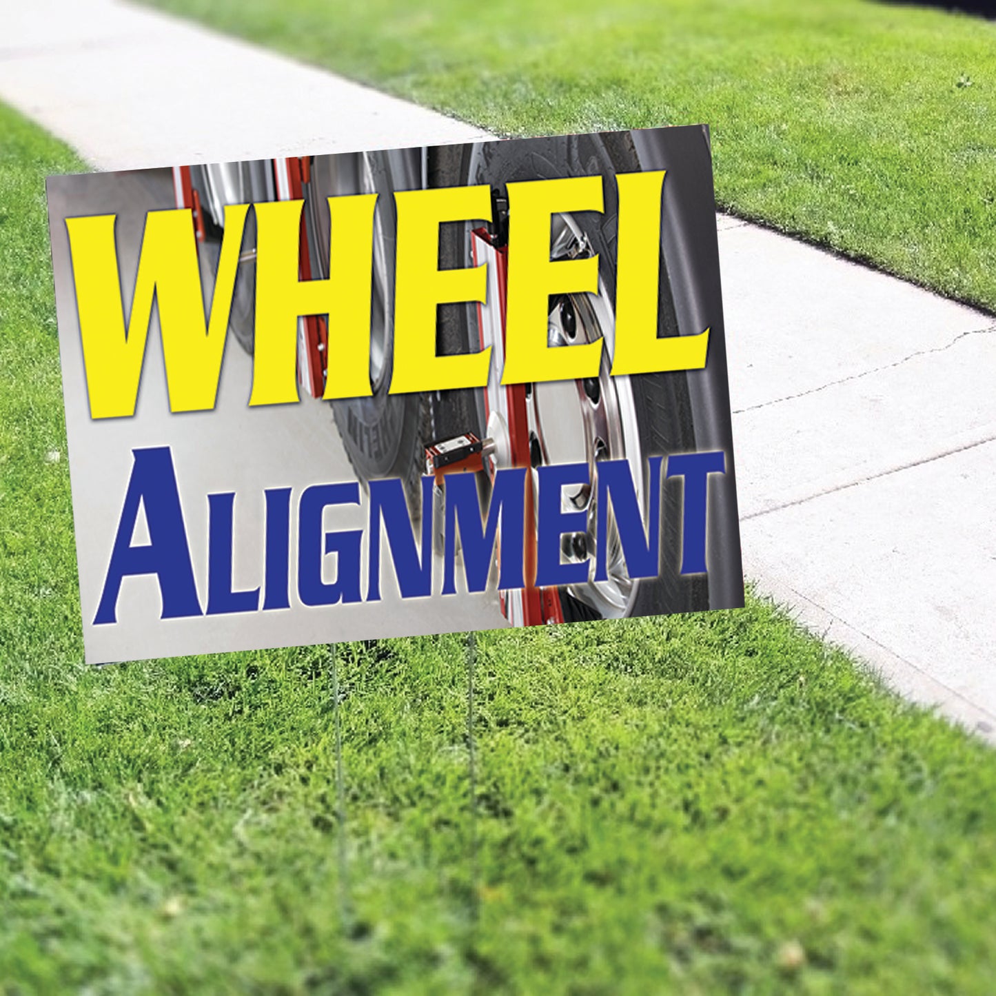 Wheel Alignment Coroplast Yard Sign