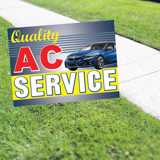 Quality AC Service Coroplast Yard Sign