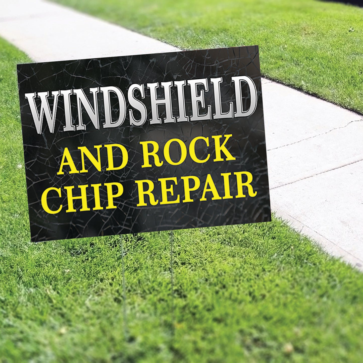Wind Shield And Rock Chip Repair Coroplast Yard Sign
